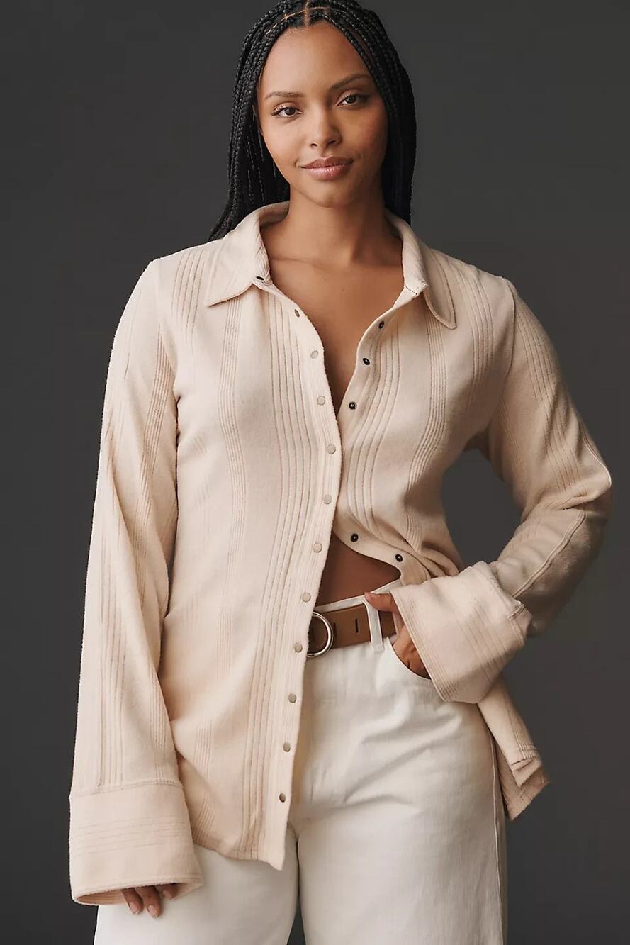 Anthropologie Pilcro Brushed Button Down Cardigan Sweater *Rose Pink* Small New